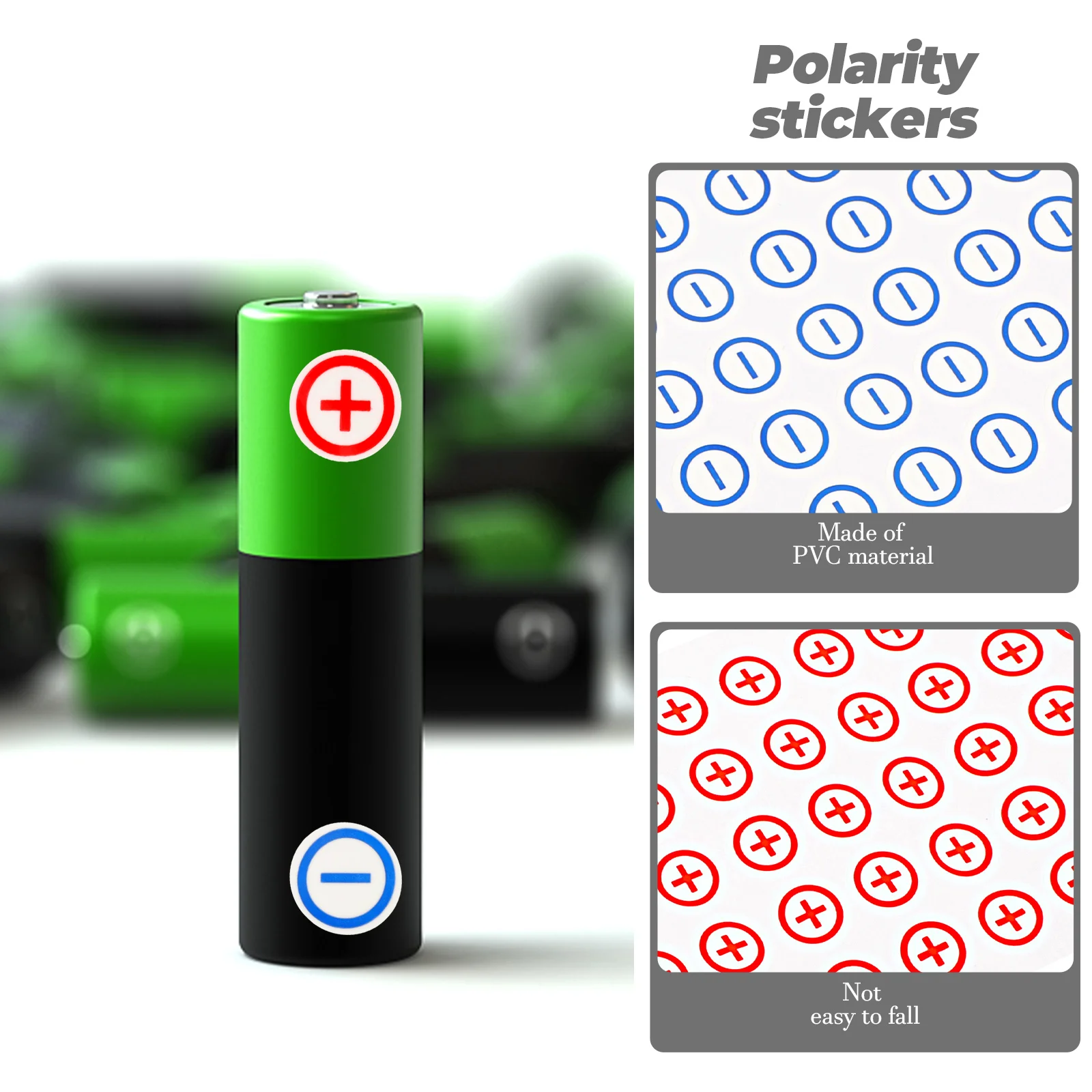 

120Pcs 12mm Polarity Stickers Red Blue Warning Decal Electrical Labels Safety Warning Decals Garden Use Easy Storage