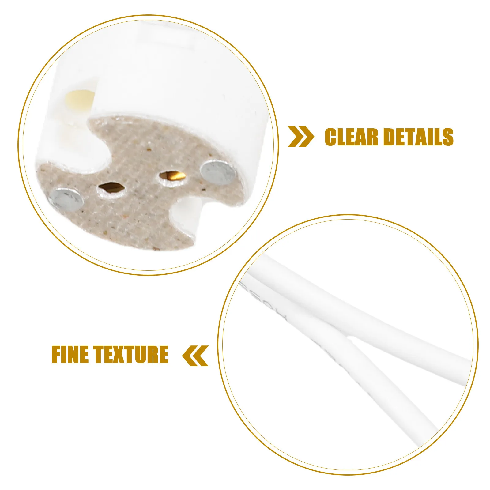 10Pcs Ceramic Light Socket Adapter Silicone Wire Heat Resistant Lamp Base Replacement Lighting Fixture Outdoor Indoor