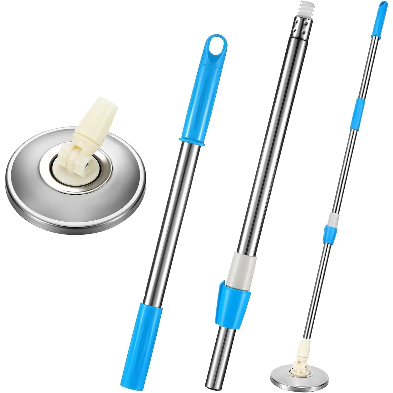 1Set Spin Mop Pole Handle Replacement for Floor 360 Degrees Rotating Floor Mop Pole No Foot Pedal Version Handle Cleaning Tool