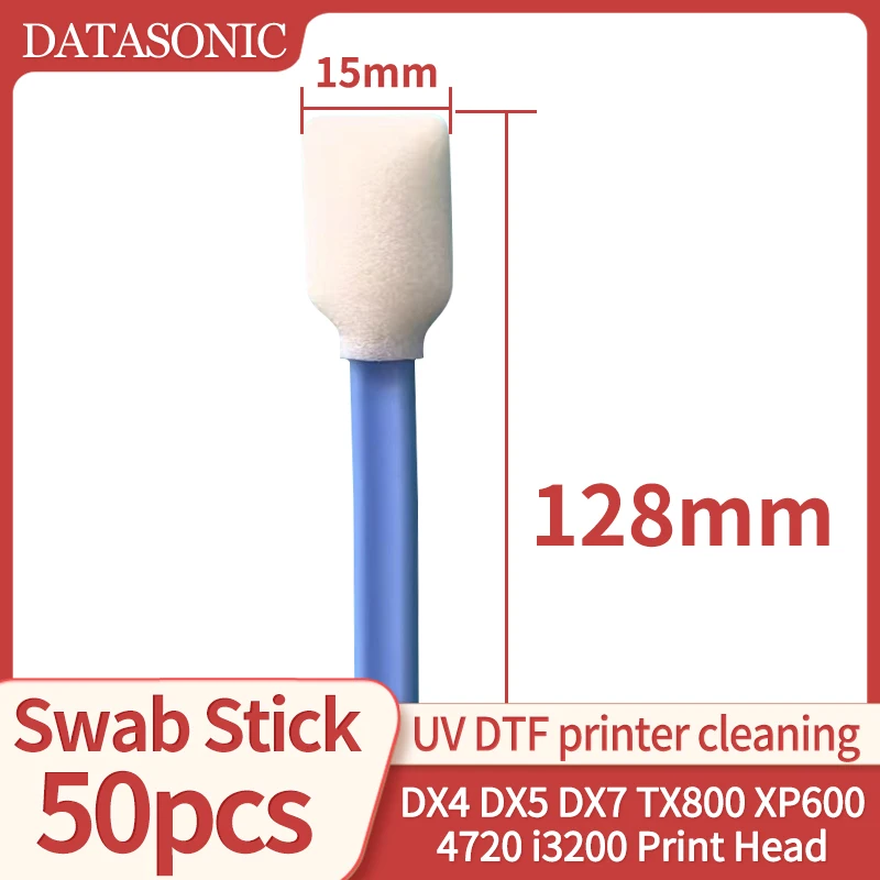 50PCS For Epson DX4 DX5 DX7 TX800 XP600 4720 i3200 Print Head Clean Swab Stick Sponge Foam Tipped Miamki Roland Mutoh Printer