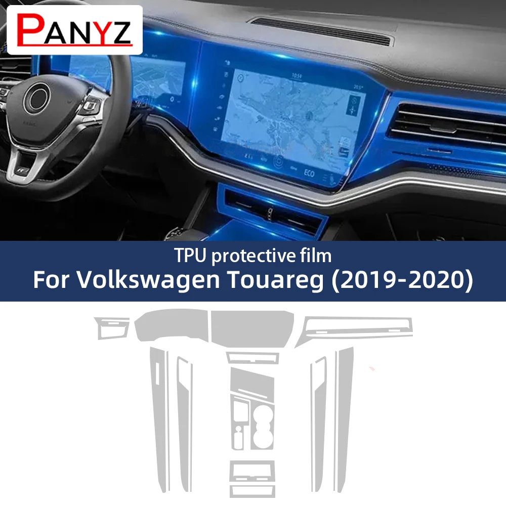 TPU Transparent protective film for VW Volkswagen Touareg 2019 2020 GPS Navigation Speedometer Interior Screen Gear Anti-scratch