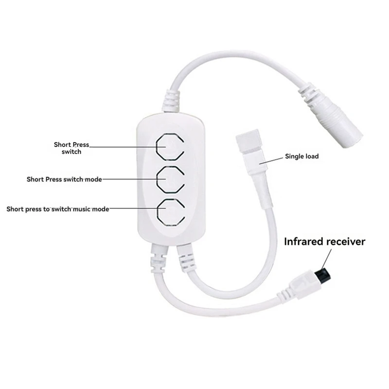 LED Controller 44 Keys Bluetooth Voice-Activated Intelligent Dimming Color Temperature Strip Light Controller