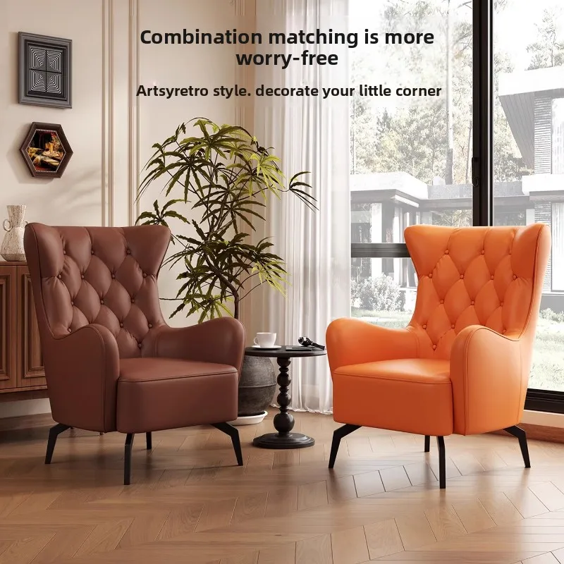 

American retro single player game office balcony living room hotel reception lazy person high back tiger chair leisure upgrade