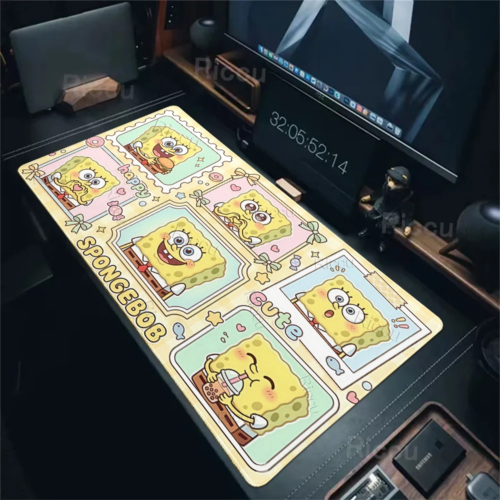Large Extended SpongeBob SquarePants Patrick Star Pattern Mouse Pads Computer Keyboard Lock-Edge Rubber Carpet Anti-slip PC Rugs
