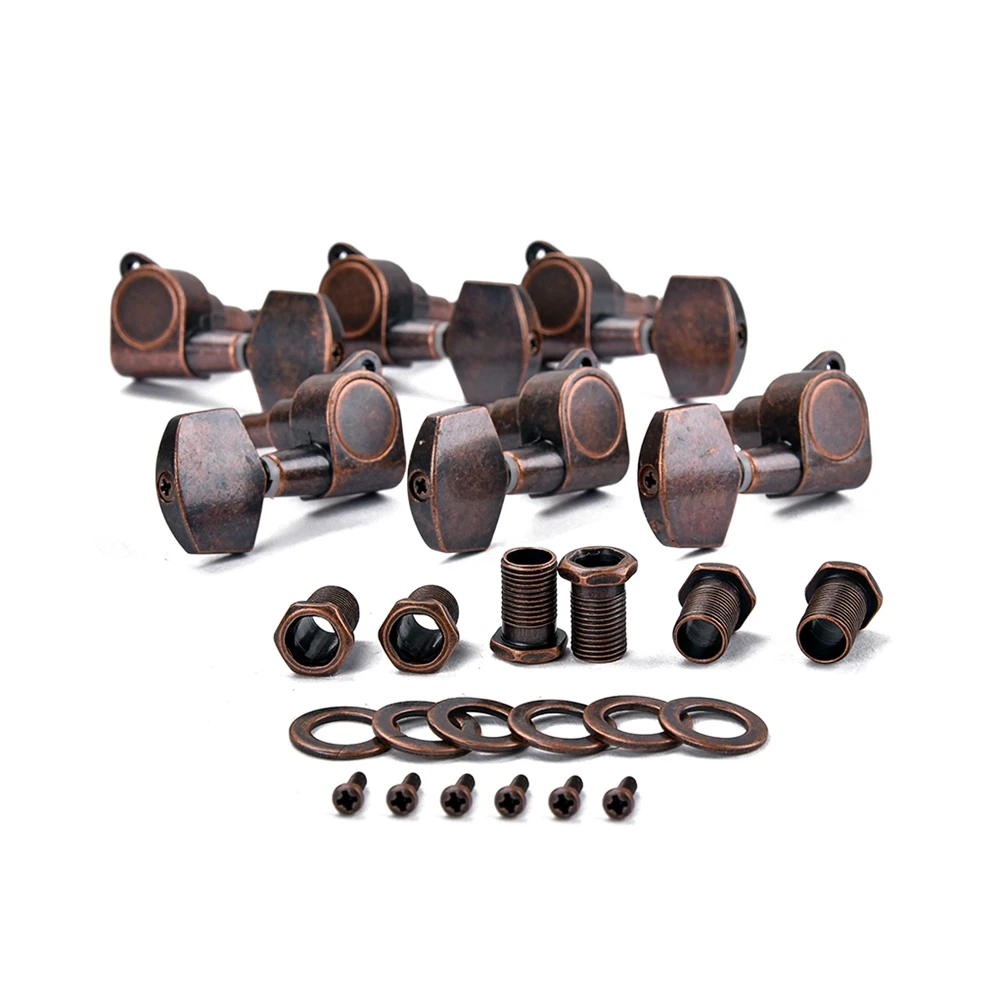 

3L Sealed Guitar Tuners Machine Heads Metal Pegs Acoustic Electric Strings Adjust Tone Ferrules Bushings Screws Retro Style
