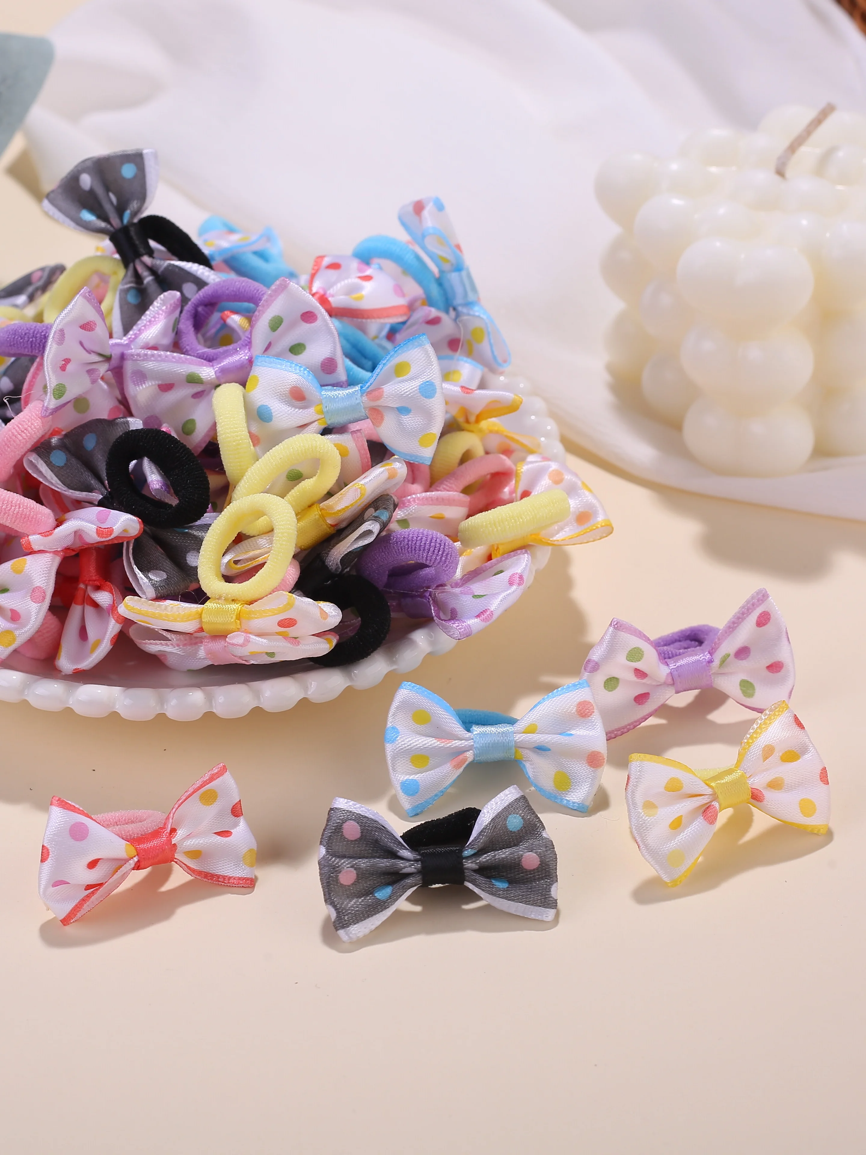 10/20/30 butterfly bow hair ties for children's hair accessories, baby hair ties, colorful elastic hair bands, suitable for p