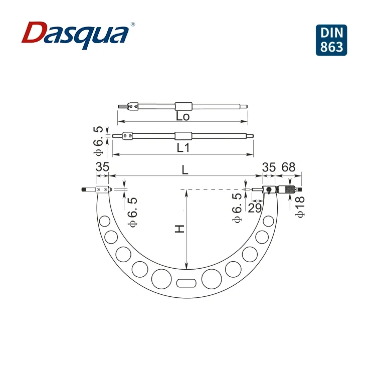 Dasqua 300-400mm Outside Micrometer With Adjustable Anvils