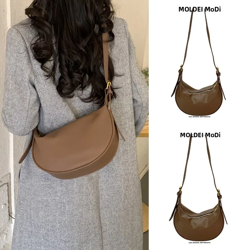 

Осенне-зимняя модная сумка-кроссбоди из мягкой кожи большой вместимости в форме пельменя для женщин, для поездок на работу, сумка на плечо, новинка 2025 года