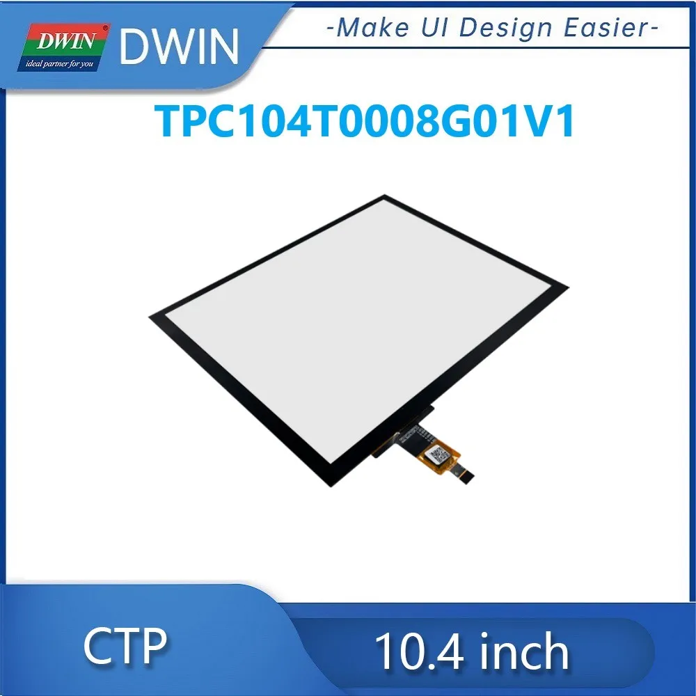 DWIN-pantalla táctil capacitiva multitáctil de 10,4 pulgadas, interfaz I2C, TPC104T0008G01V1