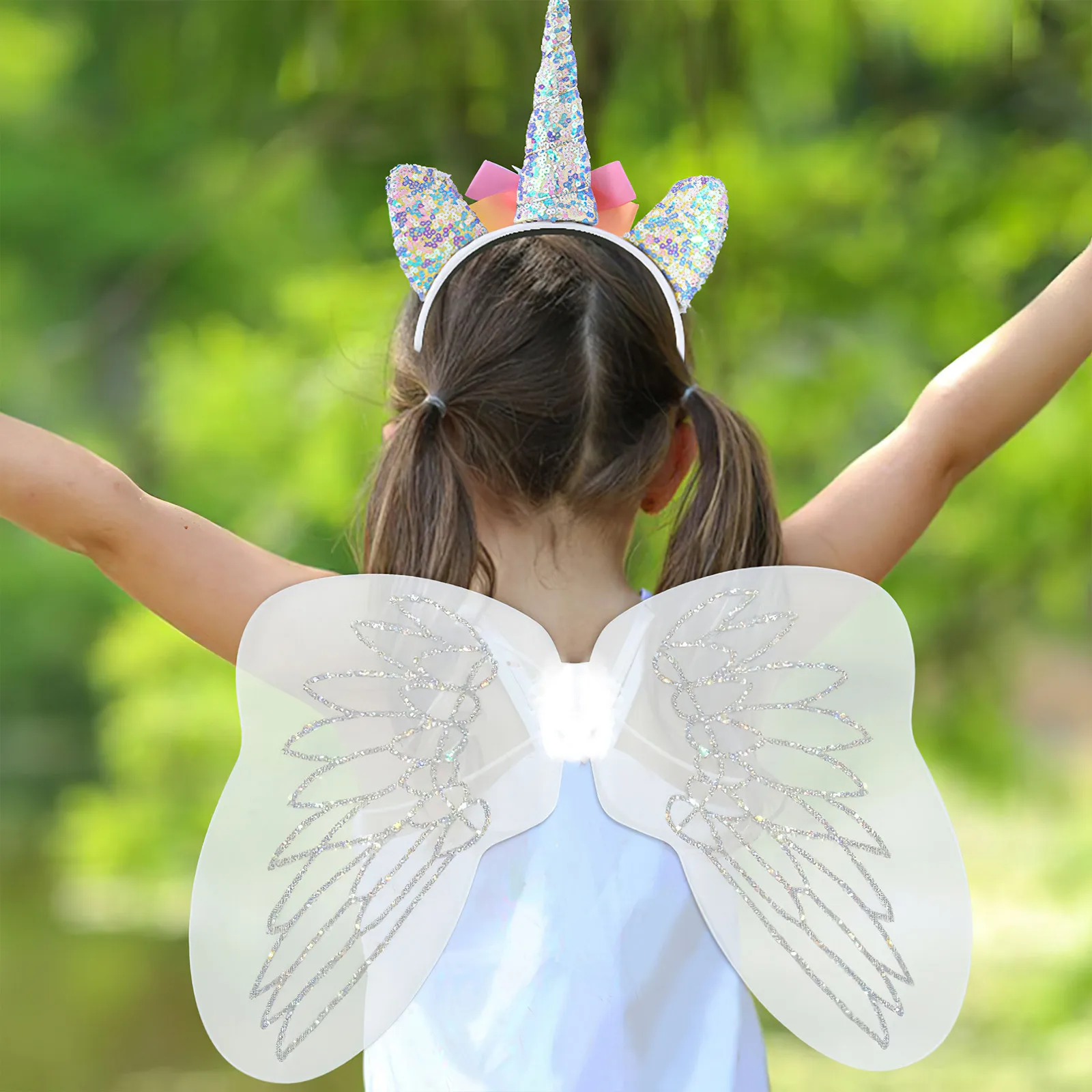 Kids Dress Up Wings Hair Hoop Set Butterfly Costume For Birthday Easter Party Stage Performance Cosplay Wings Kids Costume