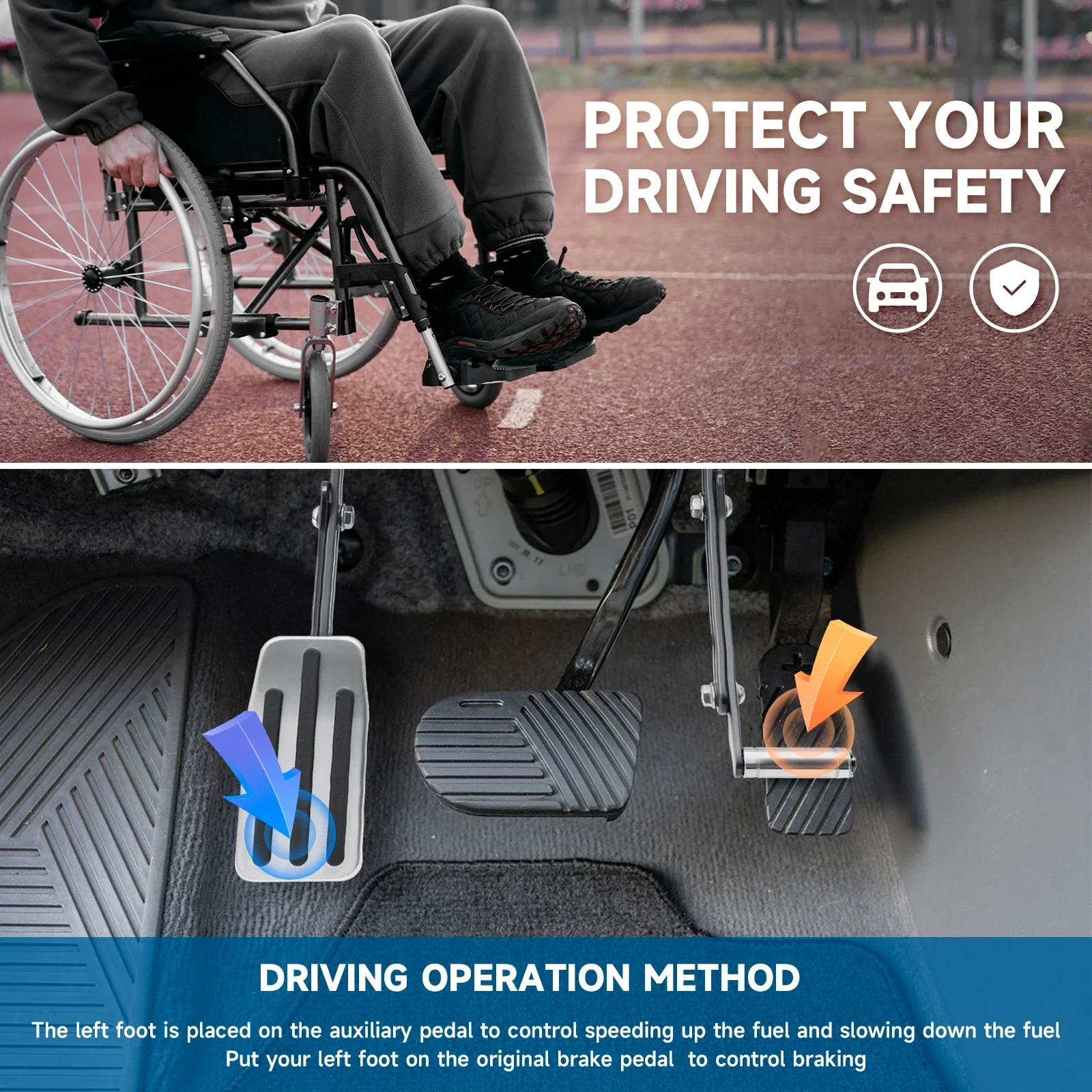 Driving Car Left Foot Accelerator Pedal for Handicapped