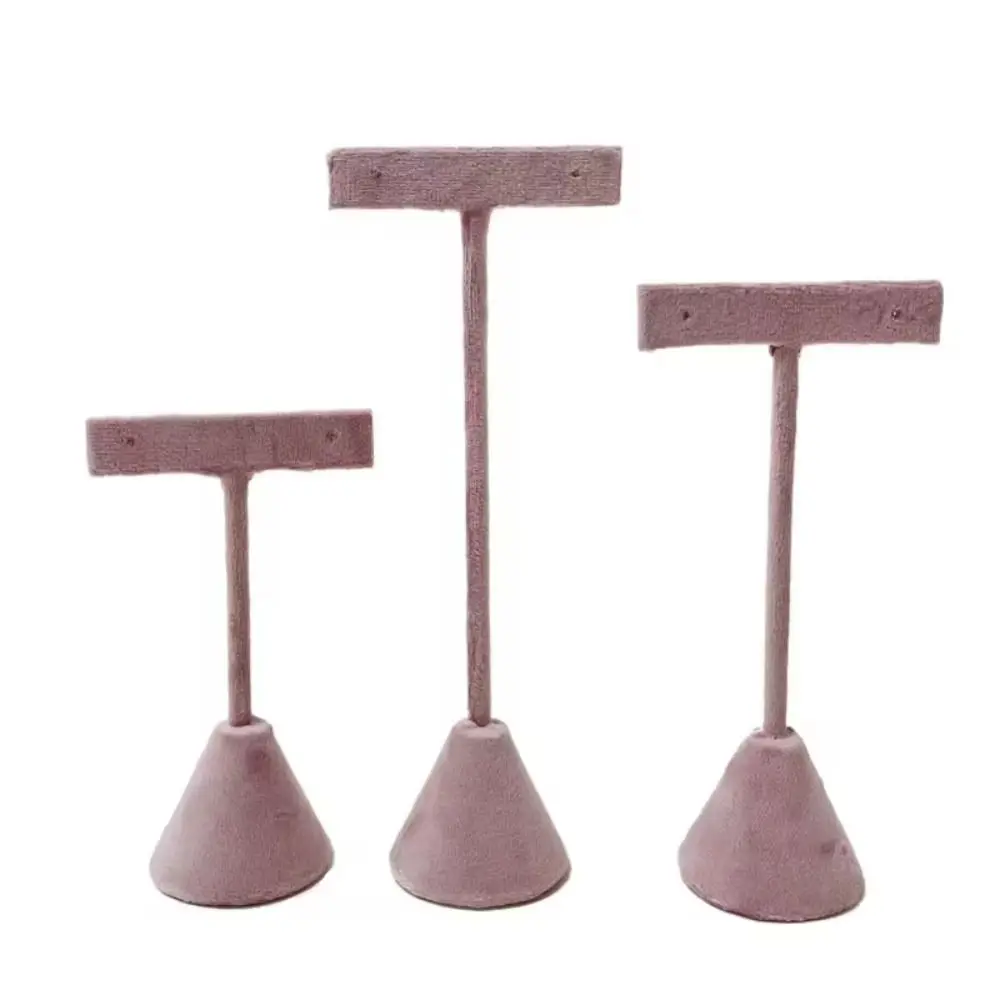 

Luxury T-Shape Velvet Earrings Display Rack Exquisite Storage Earrings Holder Ins Ornaments Earrings Display Stand Photo Props