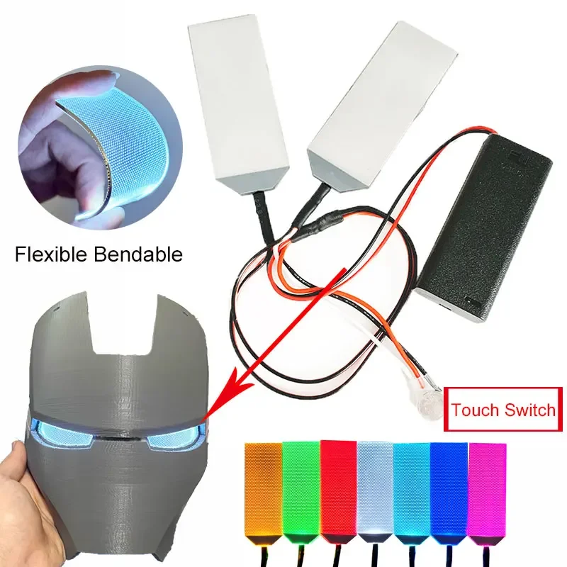 Cosplay Accessories Touch Switch Flexible Bendable Eye Light Kits Halloween Helmet Mask DIY Led Light Eyes Prop 27.5X69.5mm