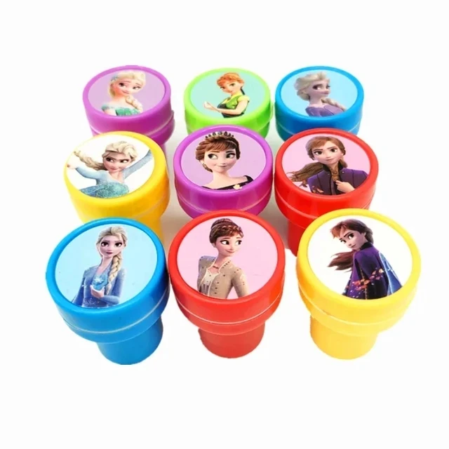 10Pcs Disney Princess Elsa Kids Stamp Party Gift Princess Anna Elsa Spiderman Stamp Girl Return Gift Cute Kids Christmars Gifts