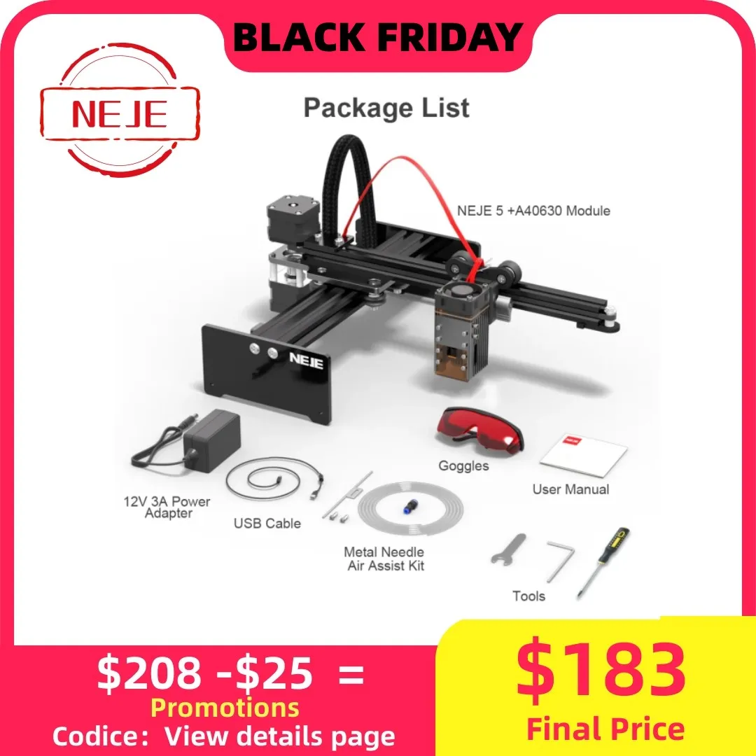 NEJE 5 A40640/A40630/E40 Máquina de grabado láser Máquina de grabado y corte CNC de madera y metal