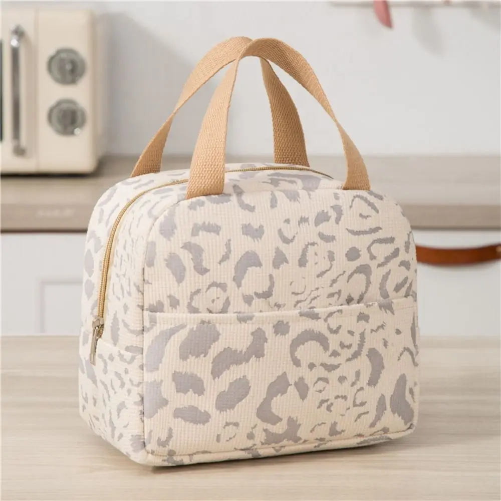 Durable Thermal Lunch Bag Ink Pattern Insulated Food Storage Pack Multi-purpose Large Capacity Handbag