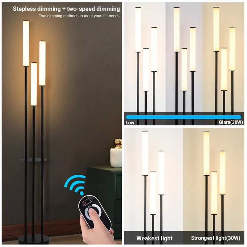 Imagem -04 - Dimmable Led Floor Lamp com Controle Remoto Iluminação Prateleira Pavimento Armazenamento Interior Moderno Decoração Casa