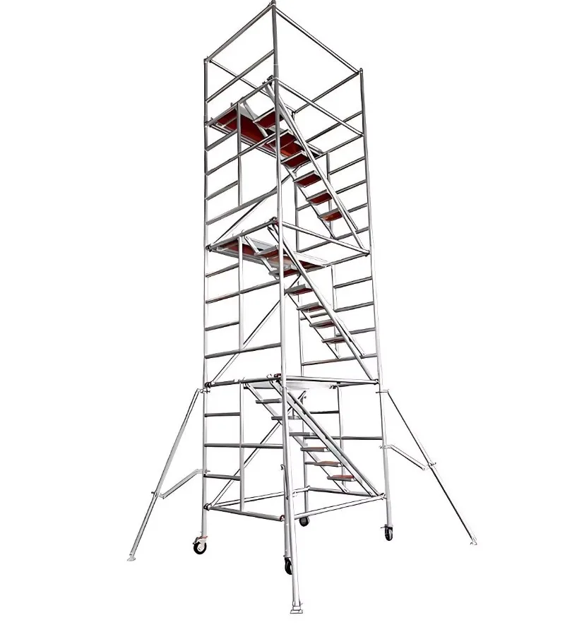 Easy Assembly Aluminum Alloy Scaffolding Tower Mobile Work Platform For Indoor And Outdoor Use