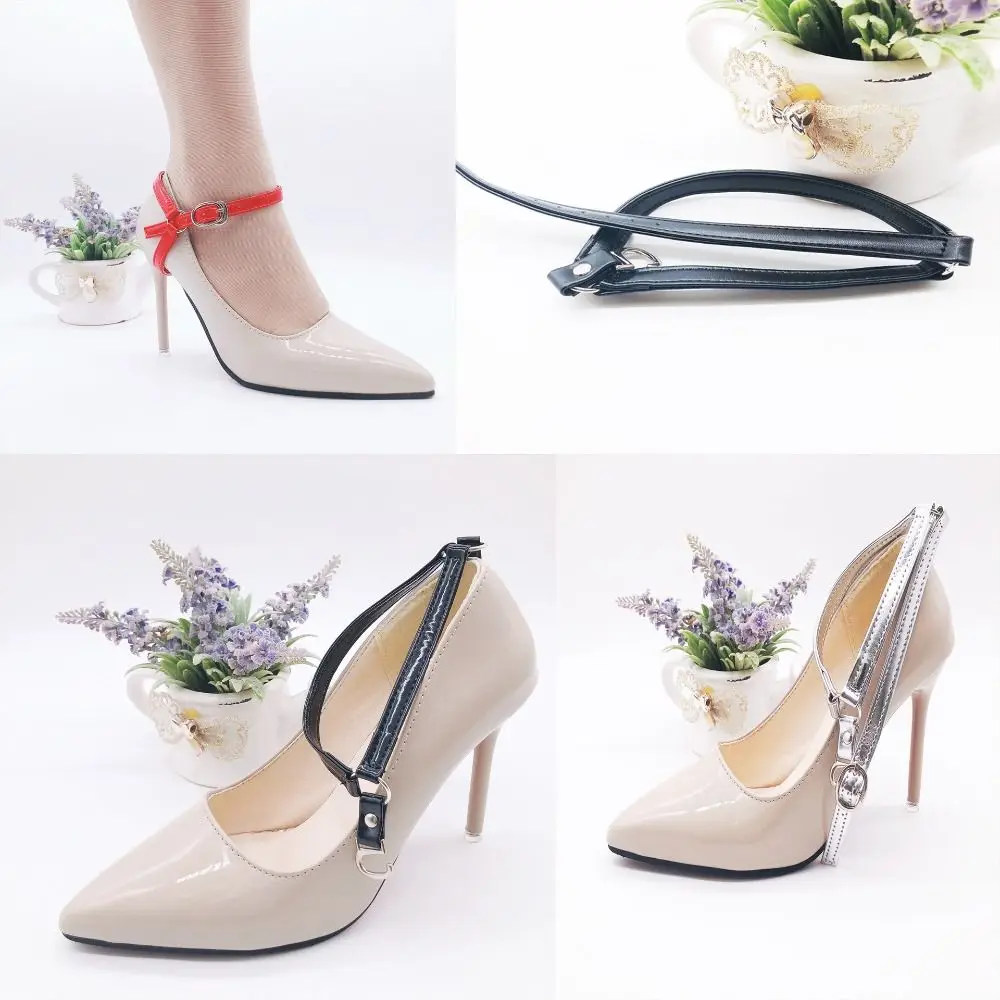 

Pu Leather Women Shoelace Anti-dropping heel Adjustable Anti-loose Shoes Belt Metal Buckle Bundle Shoelace High Heel Accessories