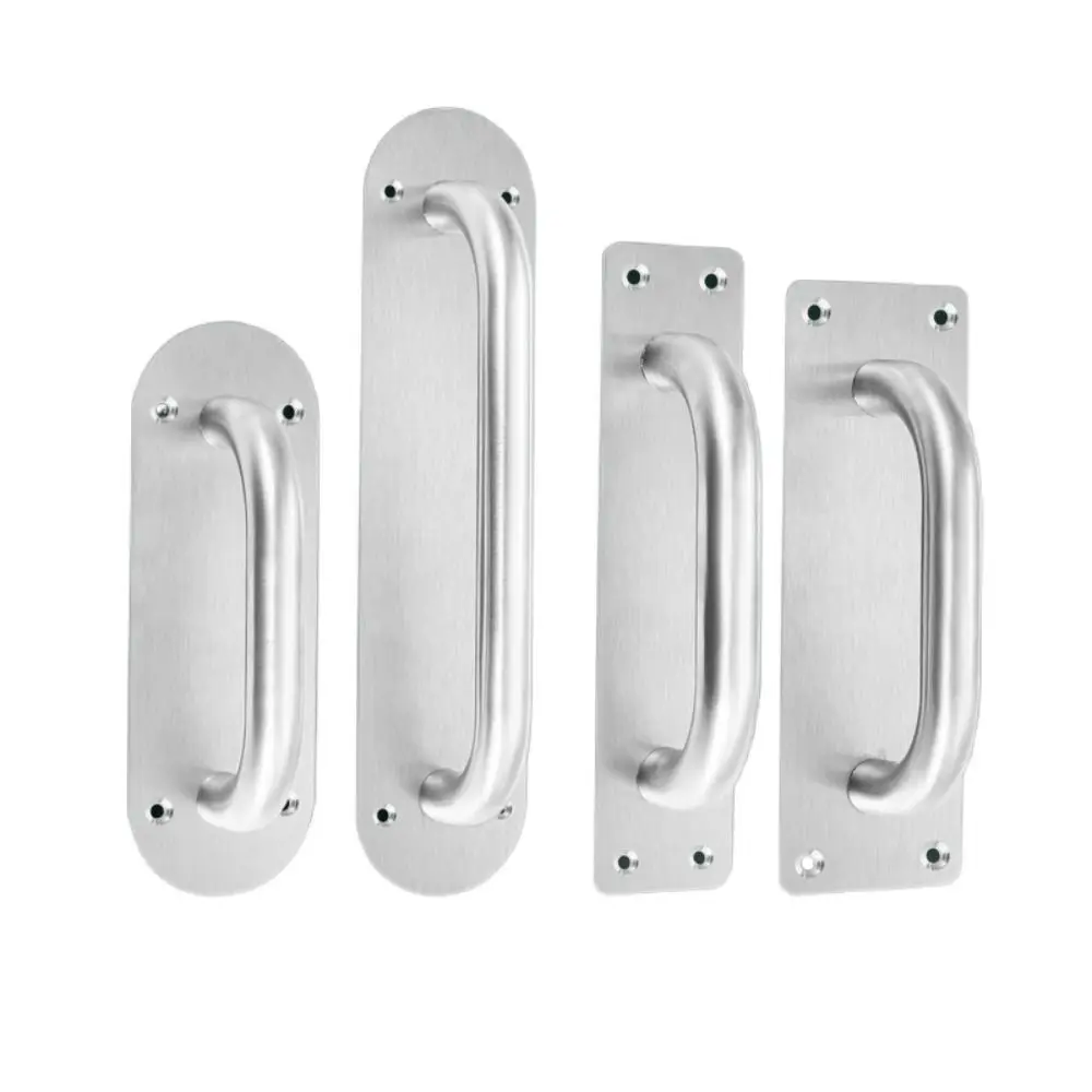 Poignée de plaque de porte de sécurité, poignée de meuble en acier inoxydable, accessoires de montage de traction de porte de grange robustes, grand