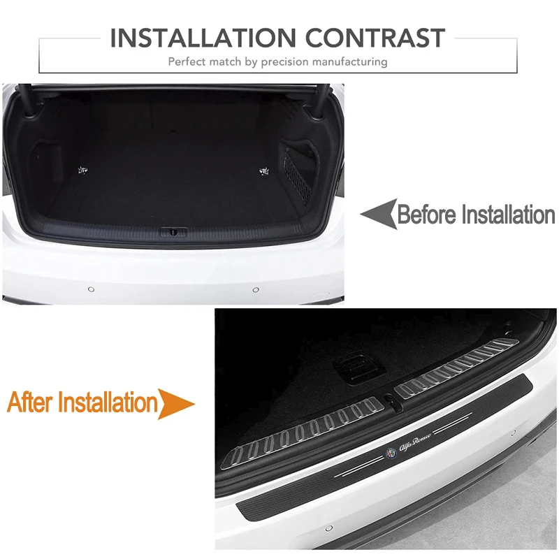 1/4/5 قطعة عتبة باب السيارة الجلدية حامي عتبة ألياف الكربون قطاع ل ألفا روميو 159 4C GT جوليا جيوليتا 156 Tonale ميتو 147 #4