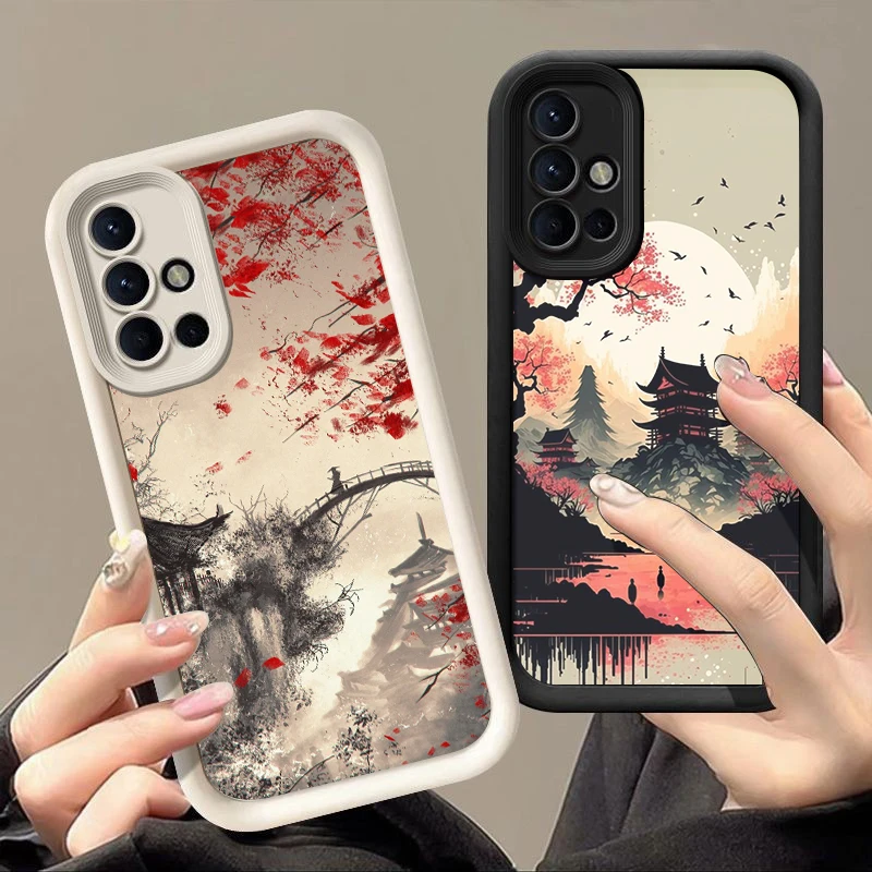 Japanese Style Art ukiyoe Phone Case For Samsung Note 20 Ultra A03 Core A04 A05 S A01 A06 A20 A30 A50 M12 M13 M15 M34 5G M51