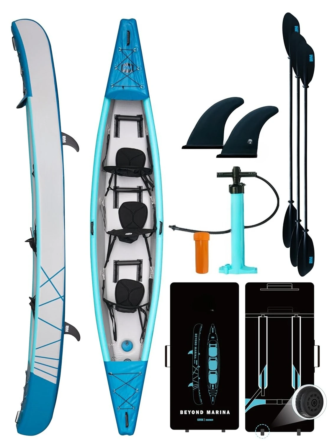 

Надувной каяк для 1, 2 и 3 человек (взрослый) – полностью надувной каяк с технологией Drop Stitch, алюминиевыми веслами, сиденьями, подставками для ног, насосом, ластами, на заказ