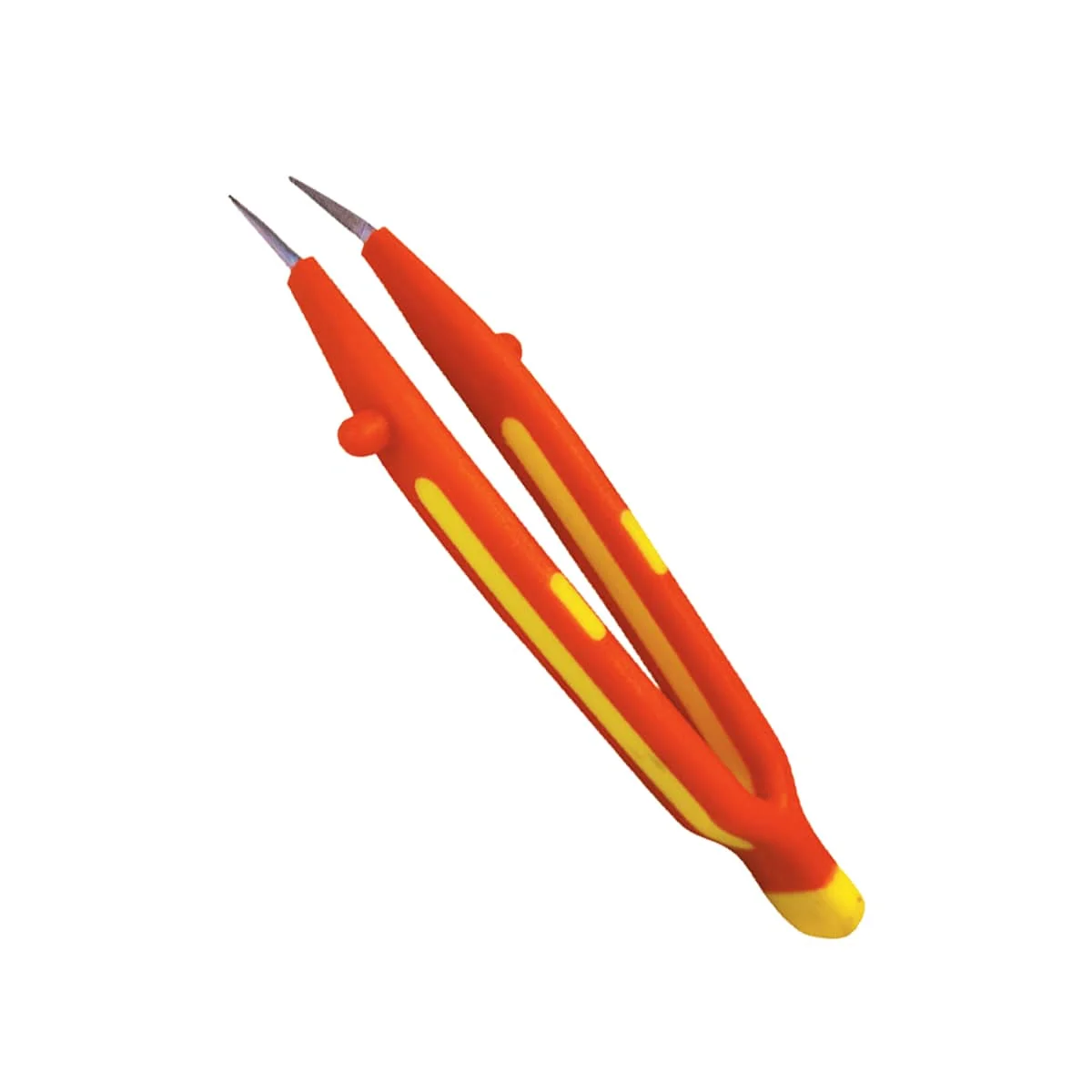 SFREYA S621C Insulated bent tip cross-tooth tweezers VDE 1000V Non-Slip High-voltage Resistant for Electricians