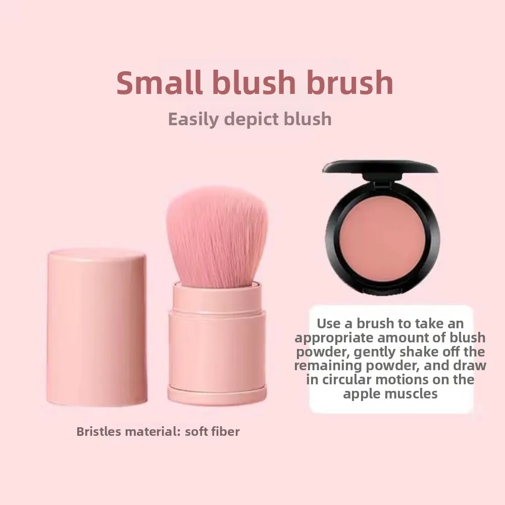 Z Pędzelkiem do Pudru w Pudełku Przenośne Pędzle do Makijażu Wysuwany Pędzel Pędzel do Pudru Sypkiego Kompletny Zestaw Narzędzi Pędzle do Cieni do Powiek