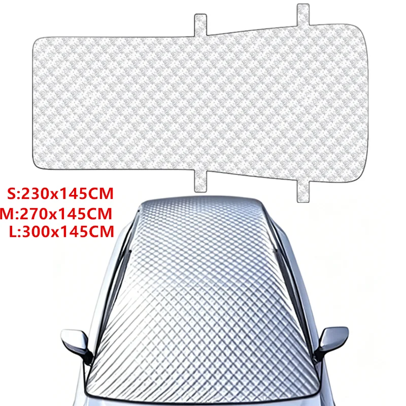 Car Sunshade Snow Cover Car Canopy Panoramic Windshield Shade Automatic Umbrella Outdoor Camping Car Sunshade Sun Visor
