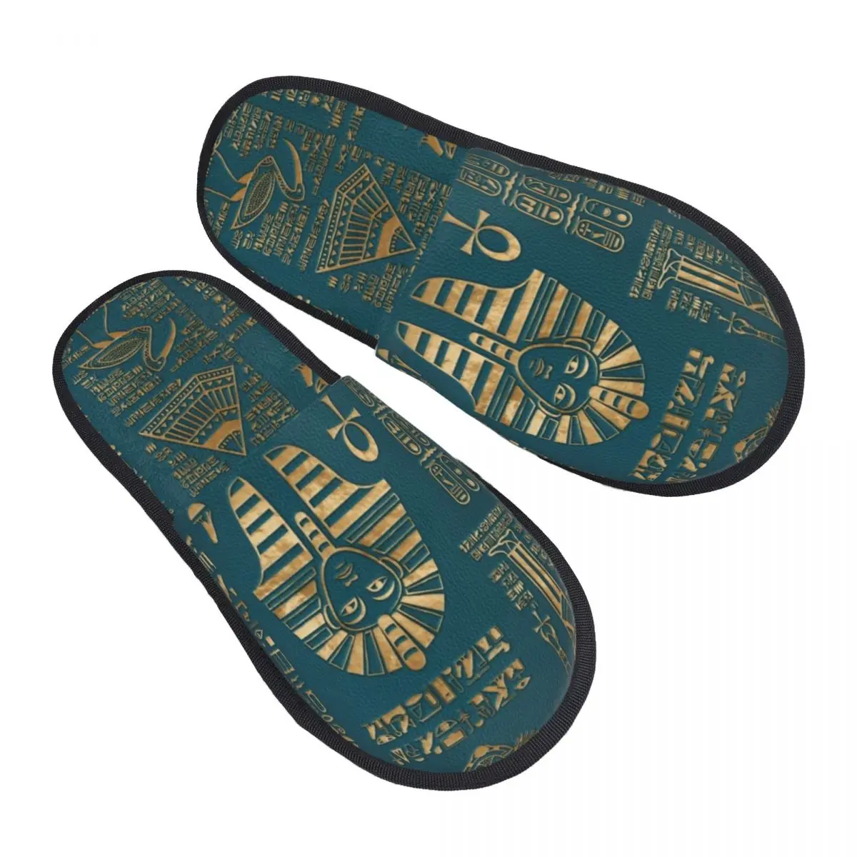 

Custom Egyptian Hieroglyphs And Deities Soft Memory Foam House Slippers Ancient Egypt Pharaoh Cozy Warm Anti-skid Sole Slipper