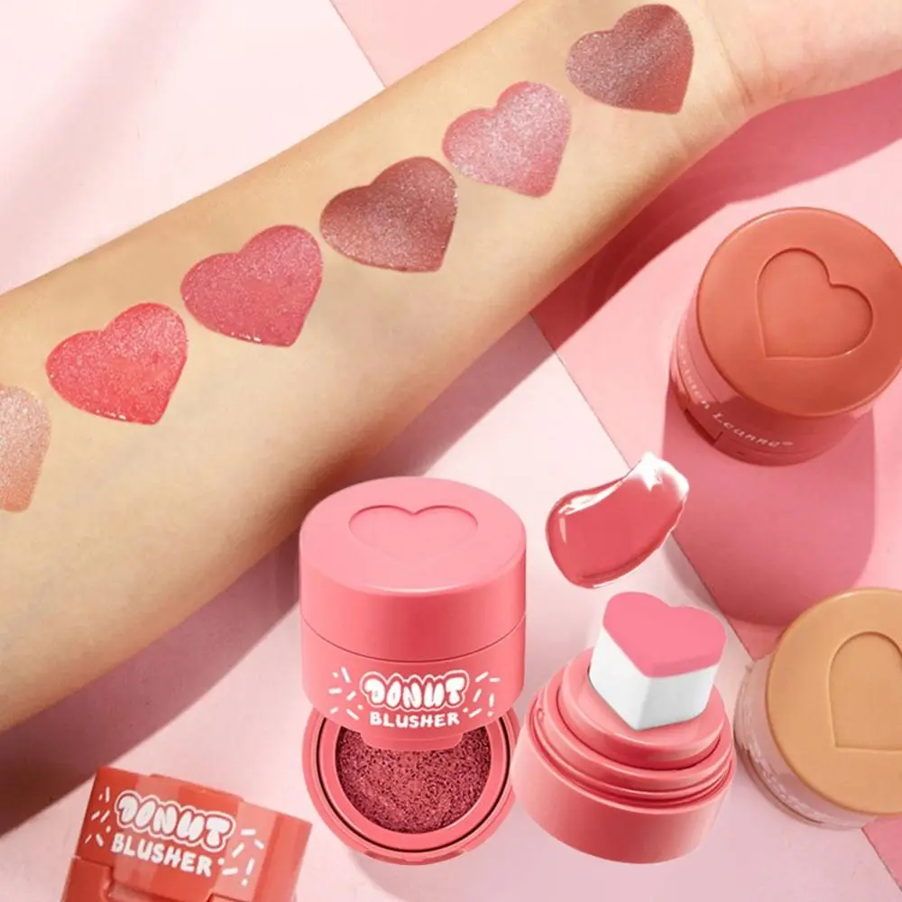 Matte Love Heart Blush Stamp Brighten Skin Tone Long Lasting Moisturizing Rouge Pen Facial Contour Shadow Lips Cheek Tint Women