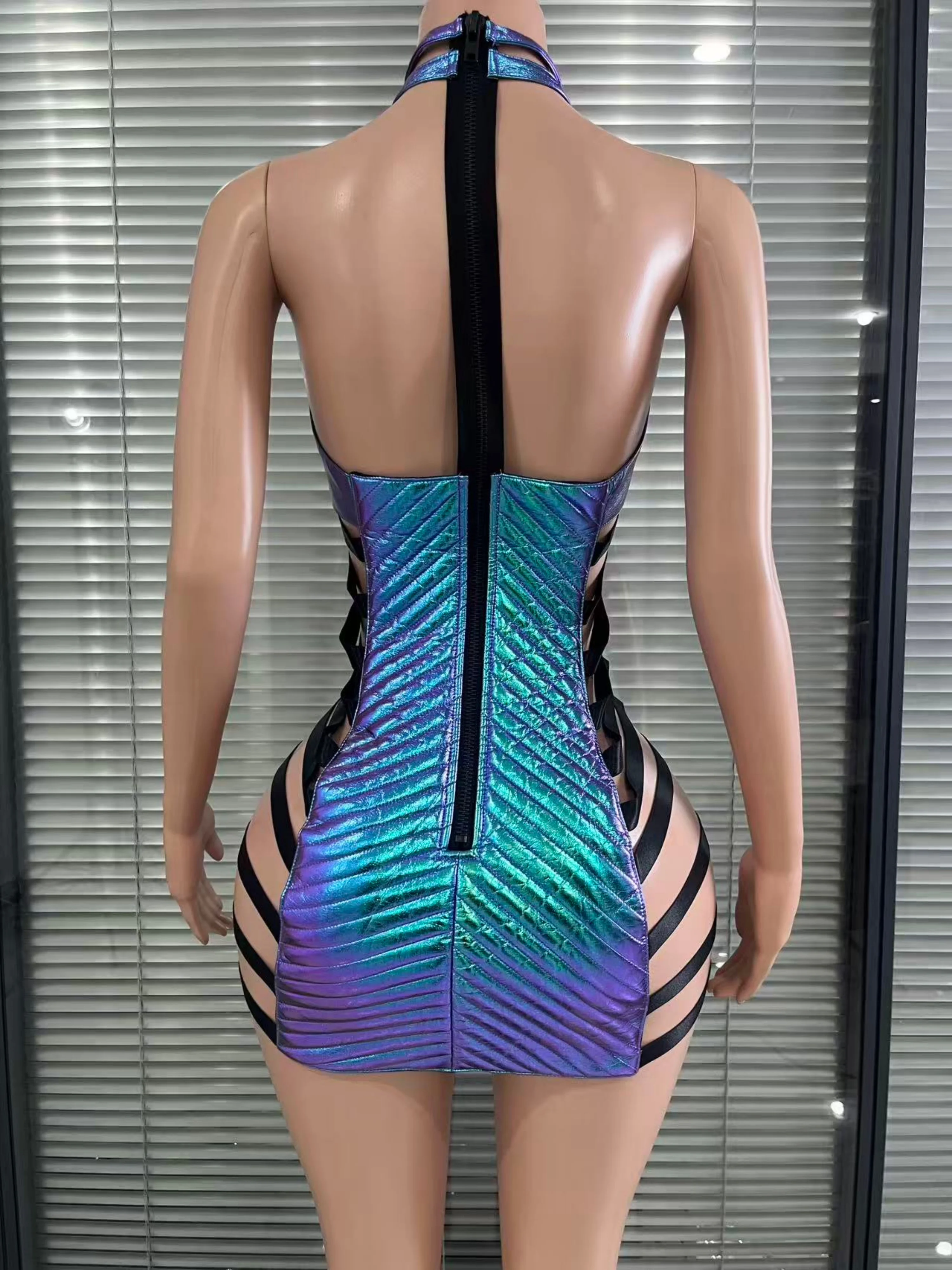 Mini robe paresseuse de Style gothique, découpes uniques, à lacets, pour soirées en Club, concerts, rassemblements à la mode