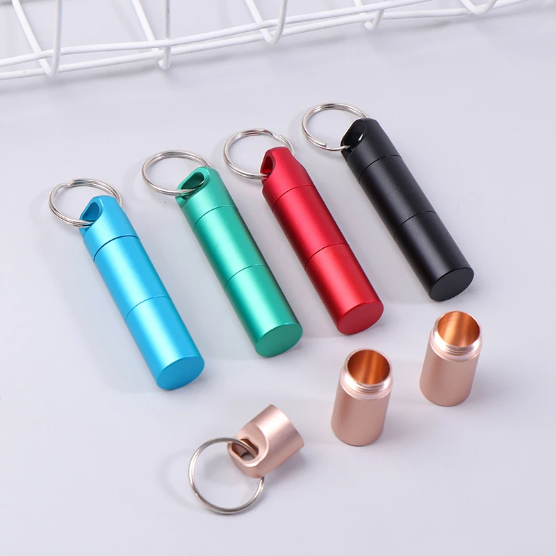 Aluminum Alloy Detachable Two-Layer Medicine Box Portable Sealed Waterproof Jar Travel Container For Outdoor Camping Trip image 3