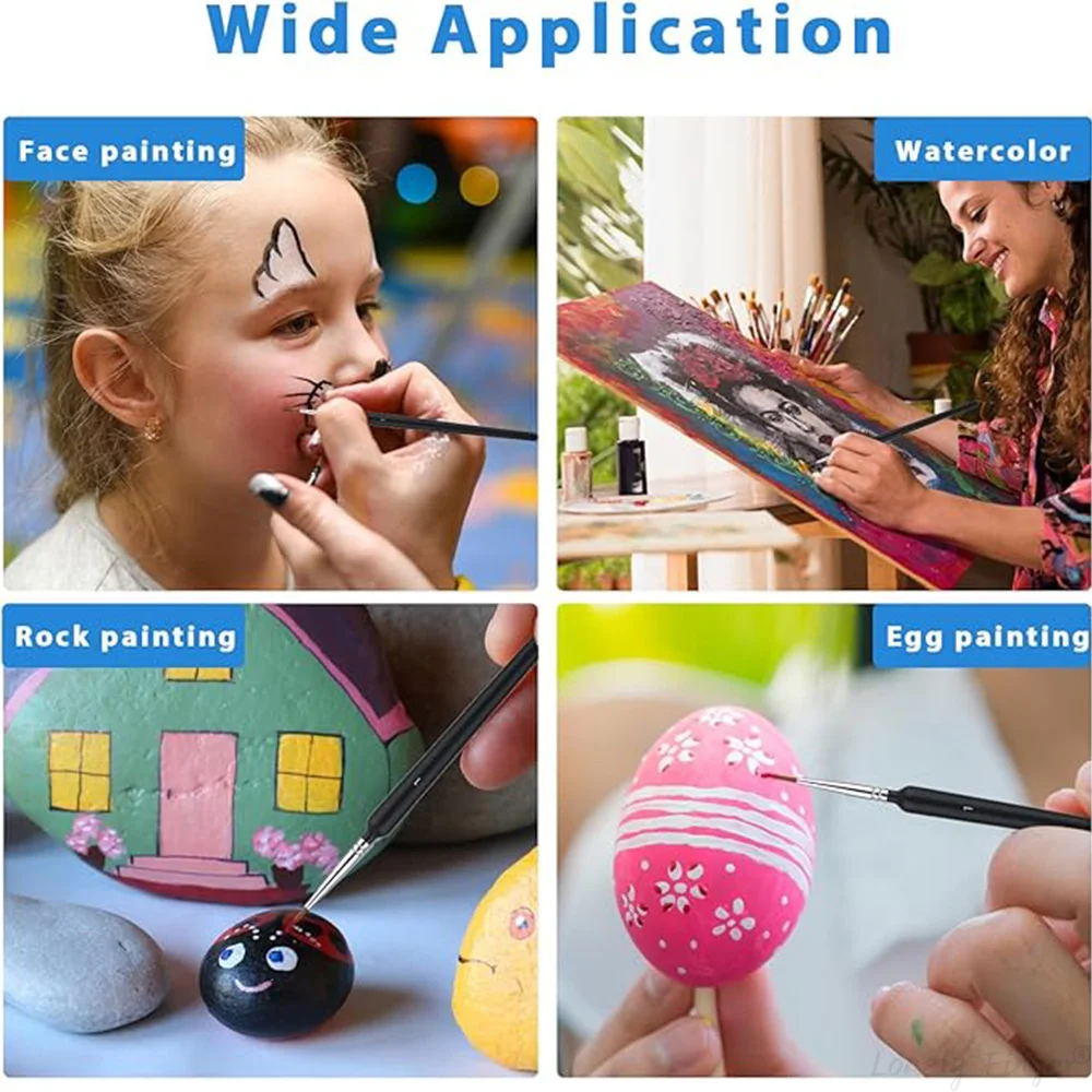 فرش طلاء بتفاصيل مصغرة، 5 قطع من فرش الرسم للفنانين بألوان مائية لطلاء زيت الأكريليك ونموذج تفاصيل الأظافر اليدوية #5