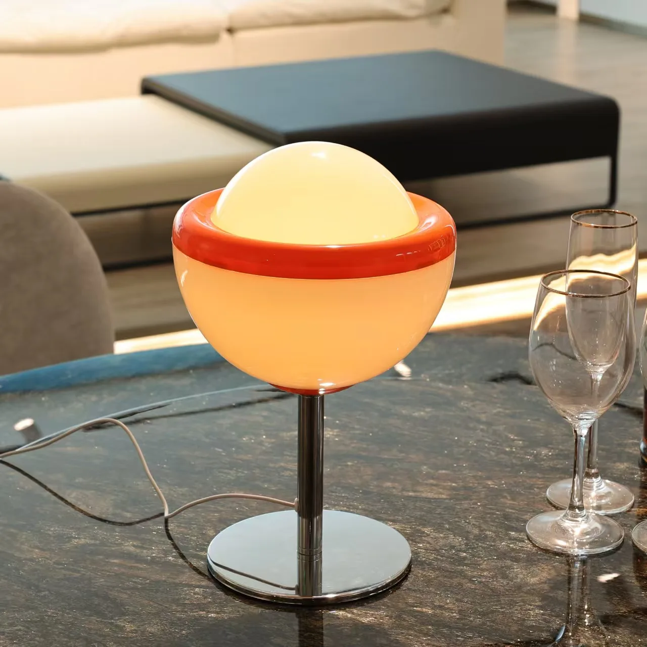 

New Bauhaus LED Table Lamp with Creamy Egg Tart Design Lighting for Desk Bedroom Bedside Living Room Decoration