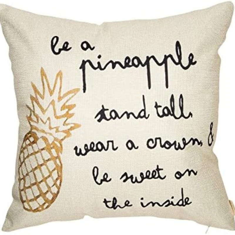 Pineapple Pillows Case Decor Home Inspirational Quote Pillowcases for Pillows Farmhouse Decoration Cotton Linen Home Decor 45x45