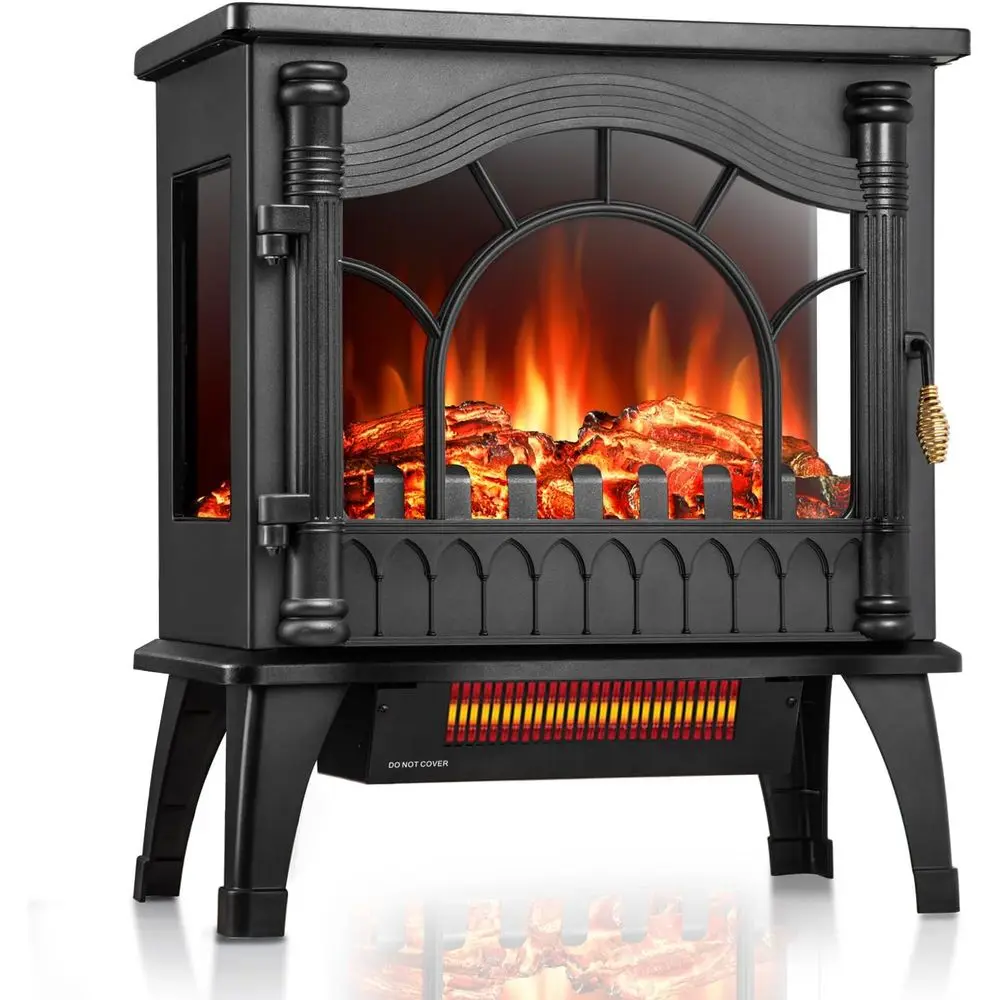 

reestanding Electric ireplace Stove with Realistic lame, 5100 Electric ireplace Heater with Retro Design, 1000W/1500W, Dual Saet
