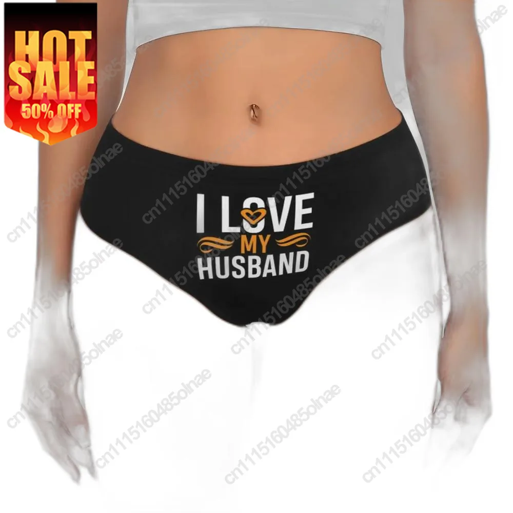 Custom I Love My Sock Husband Briefs Underwear Women Stretch Comfortable Underpants Brief Panties