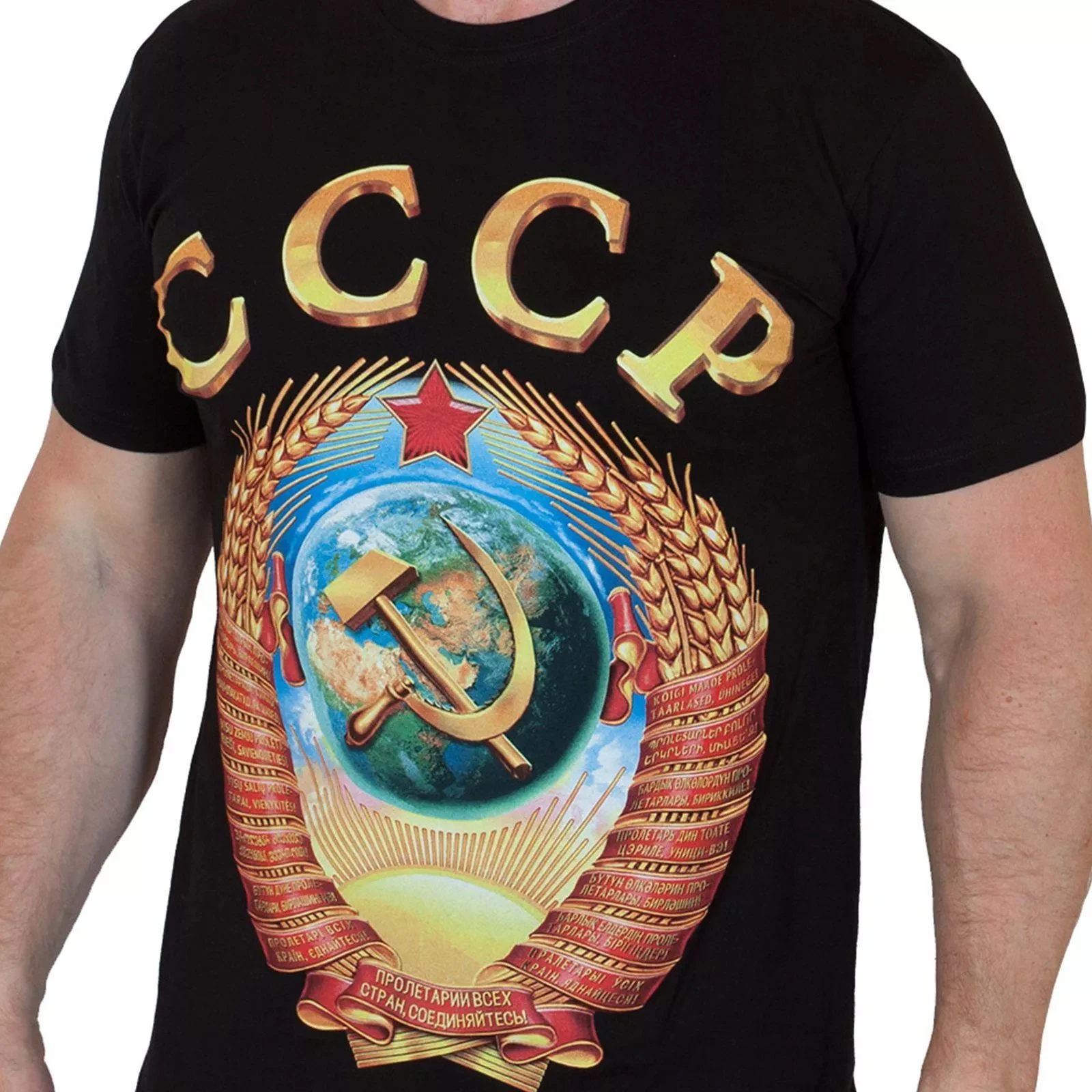 Rare CCCP Soviet Union National Emblem T-Shirt 100% Cotton O-Neck Summer Short Sleeve Casual Mens T-shirt Size S-3XL