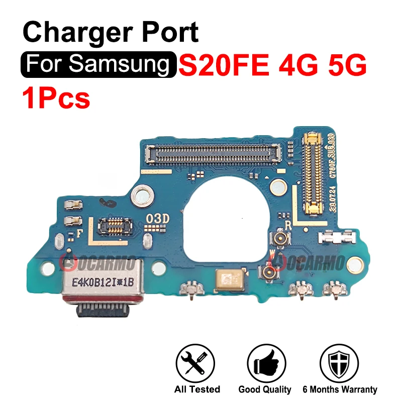 لسامسونج غالاكسي S20FE 4 جرام 5 جرام USB شحن ميناء شاحن حوض مع ميكروفون فليكس كابل إصلاح أجزاء