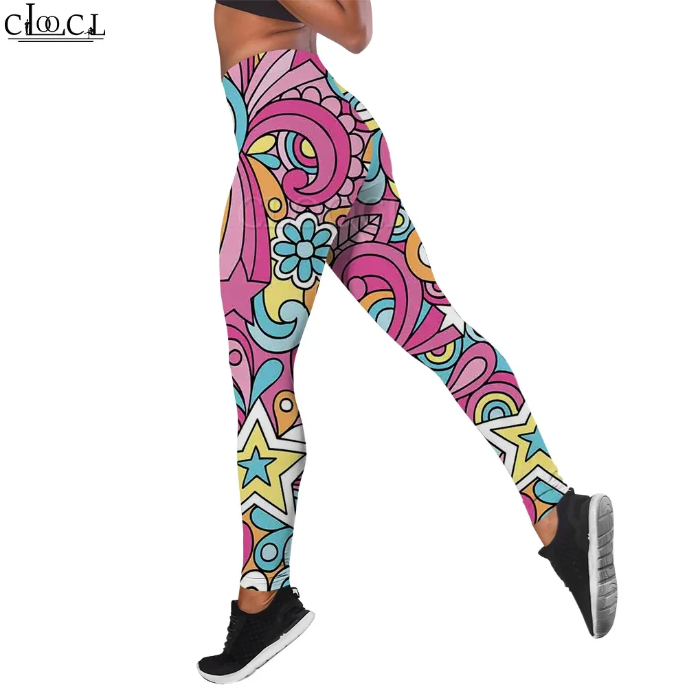 CLOOCL Fashion Kawaii Women Legging Pink Cartoon Pattern 3D Printed Trousers Female Yoga Pants Running Female Sportswear