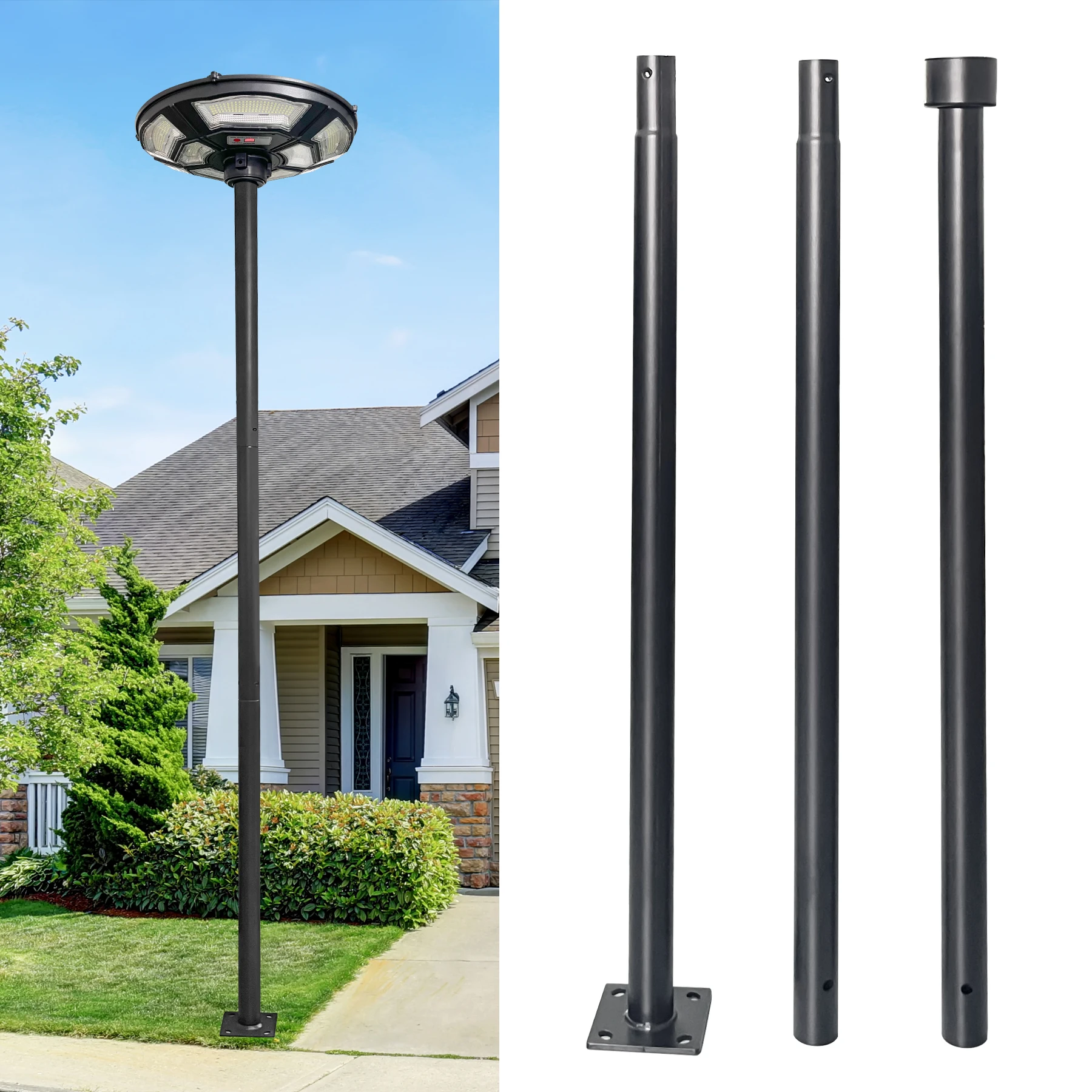 

Миниатюрный светодиодный столб освещения 3 м, легко собираемый, прямой, для улицы, двора и подъездной дорожки