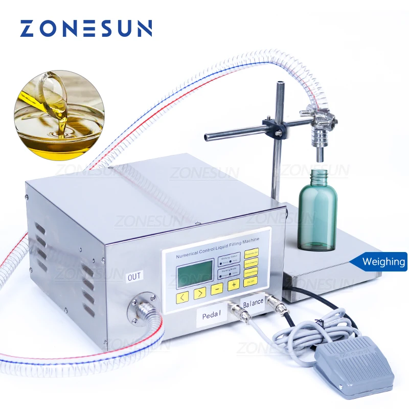 

ZONESUN ZS-GP631 Semi Automatic Filling Machine Single Head Lubricating Oil Essential Oil Filler Gear Pump