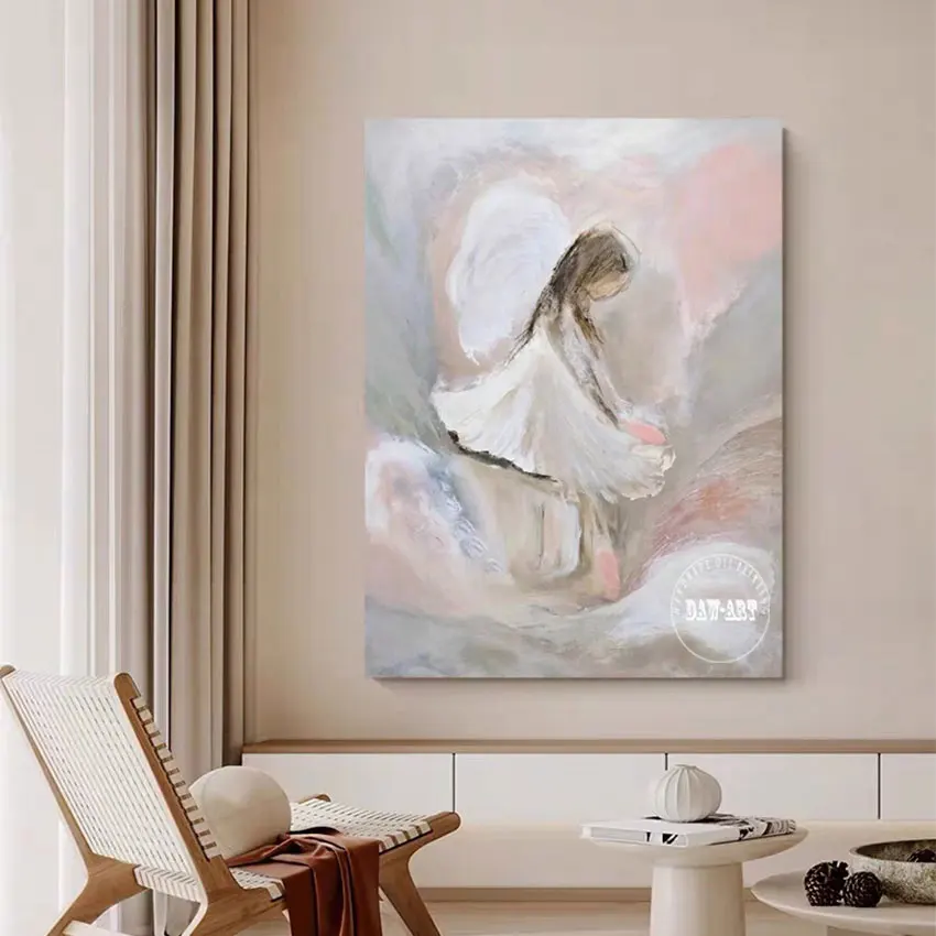 

Абстрактная картина красивой девушки, художественная стена спальни, декор холста ручной работы, картины фигуры, безрамные акриловые текстурированные произведения искусства