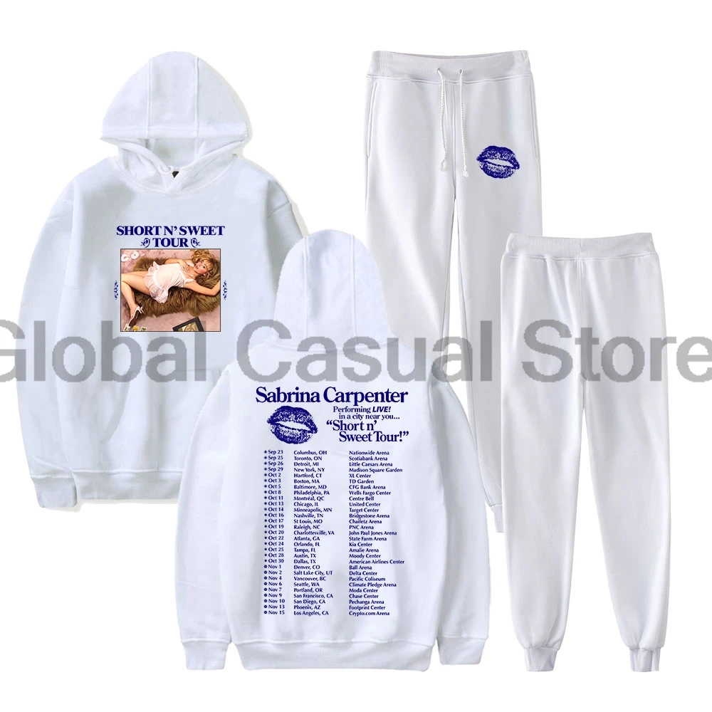 Sabrina Carpenter Short n' Sweet Tour 2024 Hoodie Jogger Pants Two Piece Set Sweatshirts+Sweatpants Men Women's Set