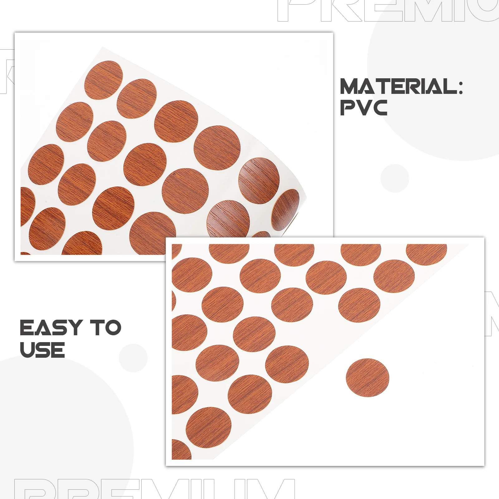 ملصق تغطية فتحة المسمار، خزانة أثاث ذاتية اللصق، آمن من مادة PVC، مقاوم للاهتراء، سهل التركيب، ملصقات ثقب الأظافر