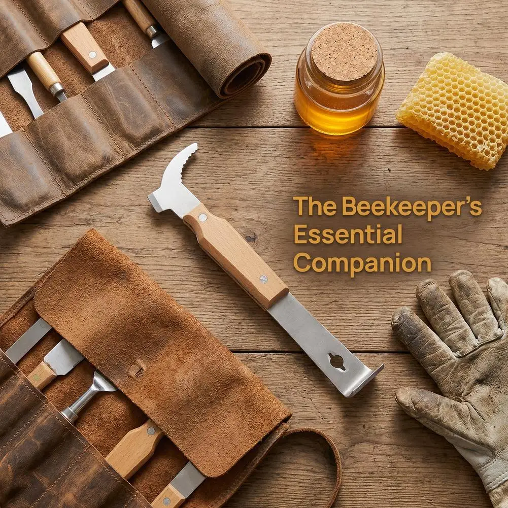 Stainless Steel Bee Hive Hook Scraper Multifunctional Beekeeping Hive Tool Hive Scraper Beekeeping Equipment Frame Cleaning Tool