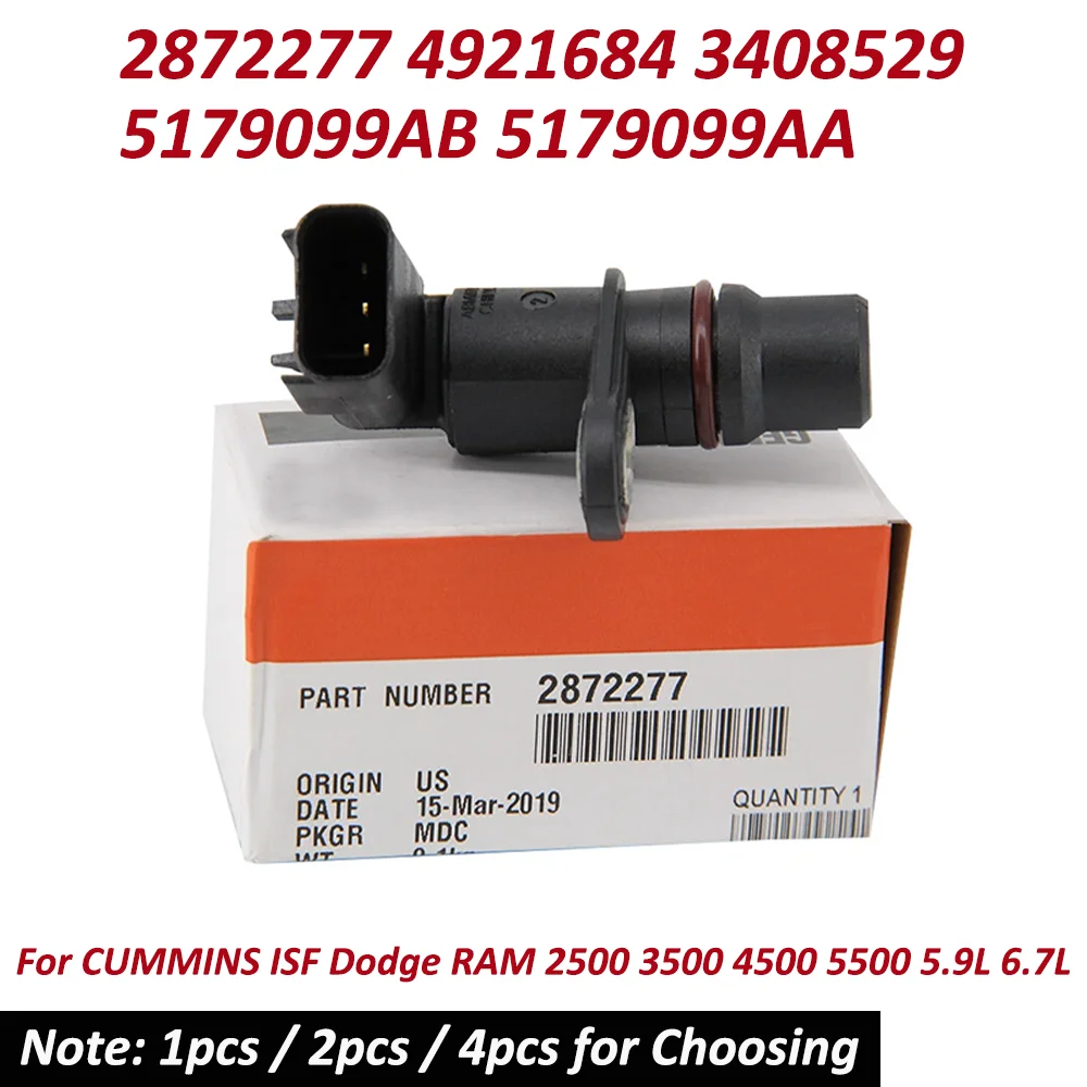 

Crankshaft Position Sensor OEM 2872277 4921684 3408529 5179099AB 5179099AA for CUMMINS ISF Dodge RAM 2500 3500 5.9L 6.7L 8.3L
