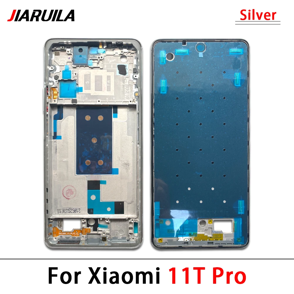 Metal Frame Middle Frame For Xiaomi 11T / 11t Pro Back Battery Cover Rear Housing Middle Frame Bezel Plate